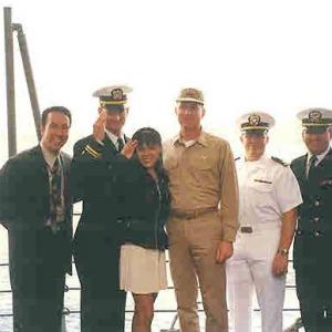 David and Aline Onboard The USS Mitscher with Executive Officers Cannes, France 1997