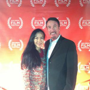 Aline and David Salzberg at the San Diego Film Festival's VIP screening of The Hornet's Nest Film. Feb 16, 2014