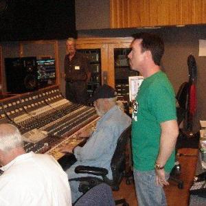 David Salzberg Producer at The Perfect Game scoring sessions Composer Bill Conti Studio B Capitol Records Hollywood CA 2008