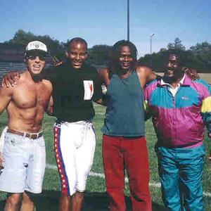 David Salzberg with Ronnie Lott NFLHall of Fame NFL Network Broadcaster and friends during production 1996