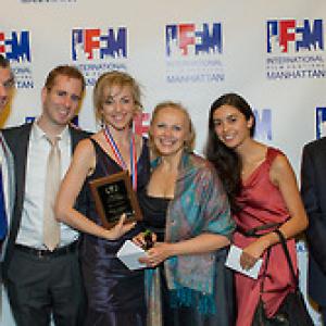 Matthew Flugger, Dan Flugger, Tara Samuel (Best Actress Winner) Eileen Samuel, Erika Ameida, Michael Flugger, International Festival Manhattan 2012.