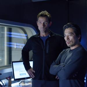 Still of Billy Campbell and Hiroyuki Sanada in Helix 2014
