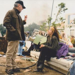 On the set of War of the Worlds (2005) with Steven Spielberg