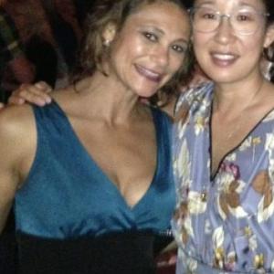 With Sandra Oh of Grey's Anatomy. Tammy Wrap party.