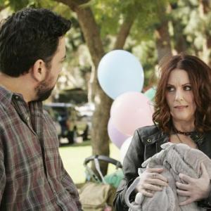 Still of Megan Mullally and Horatio Sanz in In the Motherhood 2009