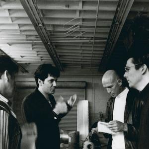 From left to right: VJ Foster, Hamlet Sarkissian, Cully Fredricksen and Adam Trese on the set of Camera Obscura.