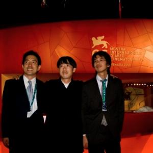 Dean Yamada, Yugo Saso, Yu Shibuya(from left) at 66th Venice International Film Festival.