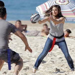 Brooke and other Wonderland cast on Coogee Beach during a break in filming may 2014