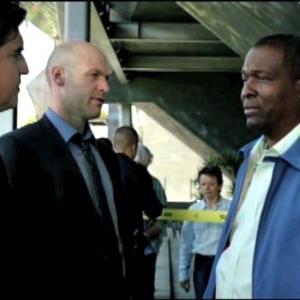 Alfred Molina Corey Stoll and Rodney Saulsberry in a still photo from Law  Order LA May 16 2011