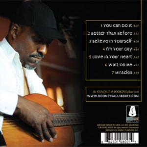 Back cover of Rodney's motivational CD, 