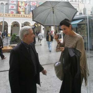 Marina Saura with Juan Carlos Frugone director of the Valladolid Film Festival 2005