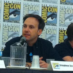 On a panel at Comic-Con, 2014