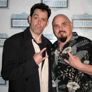 Scott Schiaffo with Director Michael P Russin at the Laugh Factory for the 2008 Red Carpet Screening of Idiots Are Us