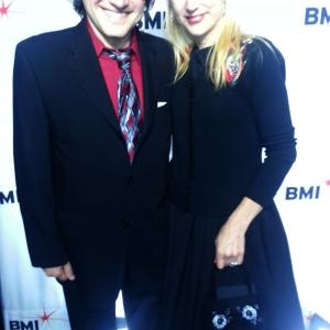 Composer Eban Schletter and Kris McGaha. BMI Awards, Beverly Wilshire May 15, 2013.