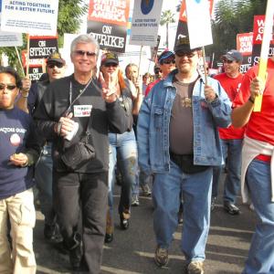 Gregory Schmauss and Kent McCord at a WGA Writers Rally