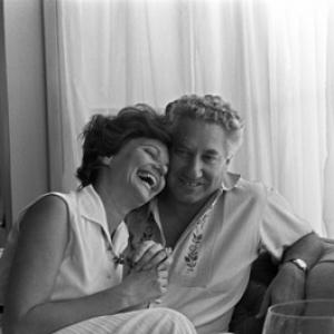 Budd Schulberg at home with his wife Geraldine Brooks