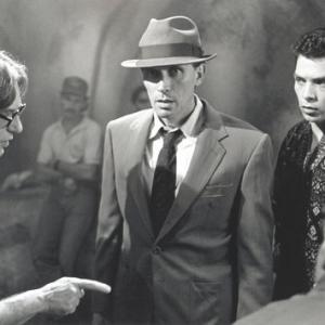 David Cronenberg directing Peter Weller and Joseph Scorsiani in Naked Lunch1991
