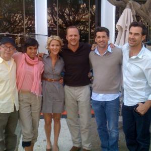 Stacey Scowley, third from left, on the set of a Loreal commercial in 2010.