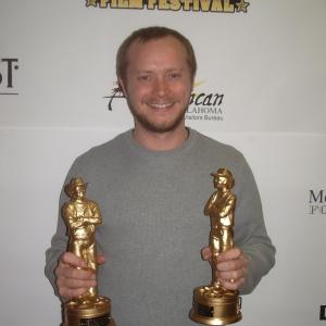 Bill Sebastian with Best Drama and Best Director Awards for Midlothia at the Traildance Film Festival
