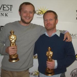 Director Bill Sebastian & producer Randall Scott with Awards for Best Drama and Best Directing at Traildance Film Festival