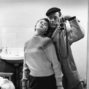 Photographer Bob Willoughby and Jean Seberg during the making of Saint Joan