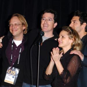 Oliver Bokelberg Stephen Colbert Paul Dinello and Amy Sedaris at event of Strangers with Candy 2005