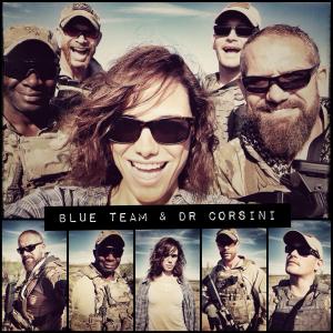 Melissa Mars as Dr Corsini and the Blue Team in Texas Zombie Wars