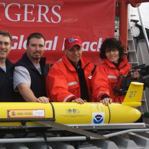 with Rutgers Marine Science team after the recovery of RU27