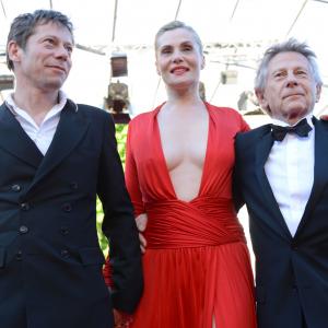 Roman Polanski, Mathieu Amalric and Emmanuelle Seigner