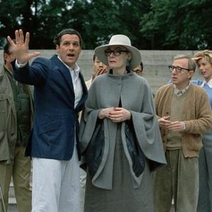 Production designer Elio Sebastian (ISAAC MIZRAHI, center left) and costume designer Alexandria (MARIAN SELDES) do some location scouting with director Val Waxman (WOODY ALLEN, right) and studio executive Ellie (TÉA LEONI, far right) in Woody Allen's latest contemporary comedy HOLLYWOOD ENDING, being distributed domestically by DreamWorks.
