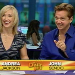 John Sencio anchors the national news program The Daily Buzz with Andrea Jackson.