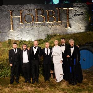 Cate Blanchett, Peter Jackson, Ian McKellen, Richard Armitage, Martin Freeman, James Nesbitt and Andy Serkis at event of Hobitas: nelaukta kelione (2012)