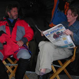 JoeNorman Shaw with filmmaker Shawna Cox on the Everest set