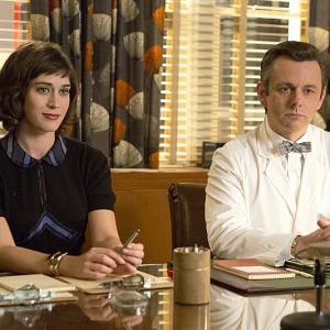 Still of Lizzy Caplan and Michael Sheen in Masters of Sex (2013)