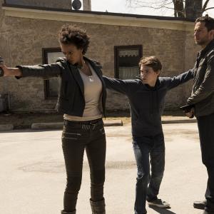 Judith Shekoni Zachary Levi and Robbie Kay in Heroes Reborn 2015