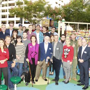 Kent Shocknek (front row, 3rd from left), CBS prime-time stars at Children's Hospital L.A. 12/14