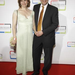 Pierre Shrady and Mary Dobrian at the opening of the 