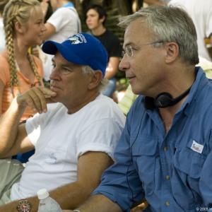 Producers Jimmy Buffet and Wil Shriner on the set of hoot