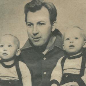 Wil and kin shriner Twins first job in show business with their father Herb Shriner on his show Two for the Money in 1956