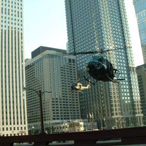 Batman Dark Knight Rick  Craig flying Hueys downtown Chicago