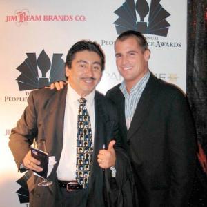 PASADENA CA  JANUARY 9 Actor George Eads from the televison show CSI Crime Scene Investigation and actorphotographer Alexander Sibaja pose at The 31st Annual Peoples Choice Awards After Party at the Twin Palms Restaurant January 9 2005 in Pasadena California
