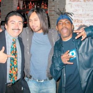 HOLLYWOOD CA  NOVEMBER 28 Actorphotographer Alexander Sibaja L his friends Day After Night Club owner Heber Galindo and rapper Coolio pose inside as they attend The Montmartre Lounge Delicious Mondays Day After Night Club promoted by TK Productions on November 28 2005 in Hollywood California
