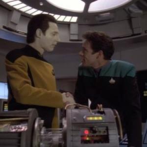 Still of Brent Spiner and Alexander Siddig in Star Trek The Next Generation 1987