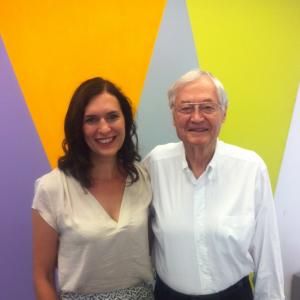 Catherine Siggins with producer, Roger Corman, who produced The Suicide Club, and Palace of the Damned.