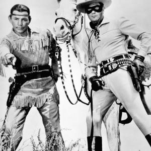 Still of Clayton Moore and Jay Silverheels in The Lone Ranger (1956)