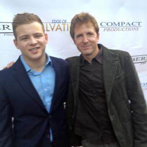 Gene Silvers with costar Jonathan lipnicki Jerry Maguire Stuart Little at premier of Edge of Salvation at Arclight cinema Hollywood