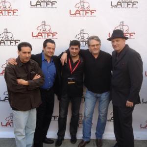 Tim Simek with director costars  writer for the LATFF screening of Heres Johnny at the Egyptian Theater in Hollywood March 2013