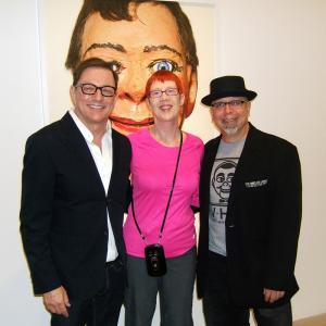 Artist Matthew Rolston Producer Marjorie Engesser and Director Bryan W Simon at the opening of Rolstons Talking Heads exhibit at the Diane Rosenstein Fine Art Gallery on June 7 2014