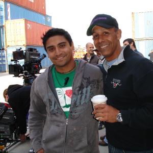 On the set with 1st Assistant Director Tkay Shom