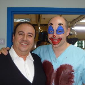 Phillipe with Rob Corddry on the set of Childrens Hospital
